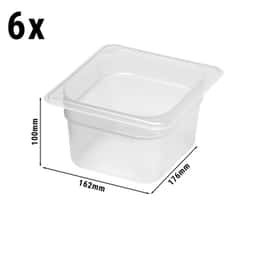 (6 Stück) CAMBRO | CAMWEAR® -  Polypropylen GN-Behälter 1/6 - milchig - Tiefe 100 mm