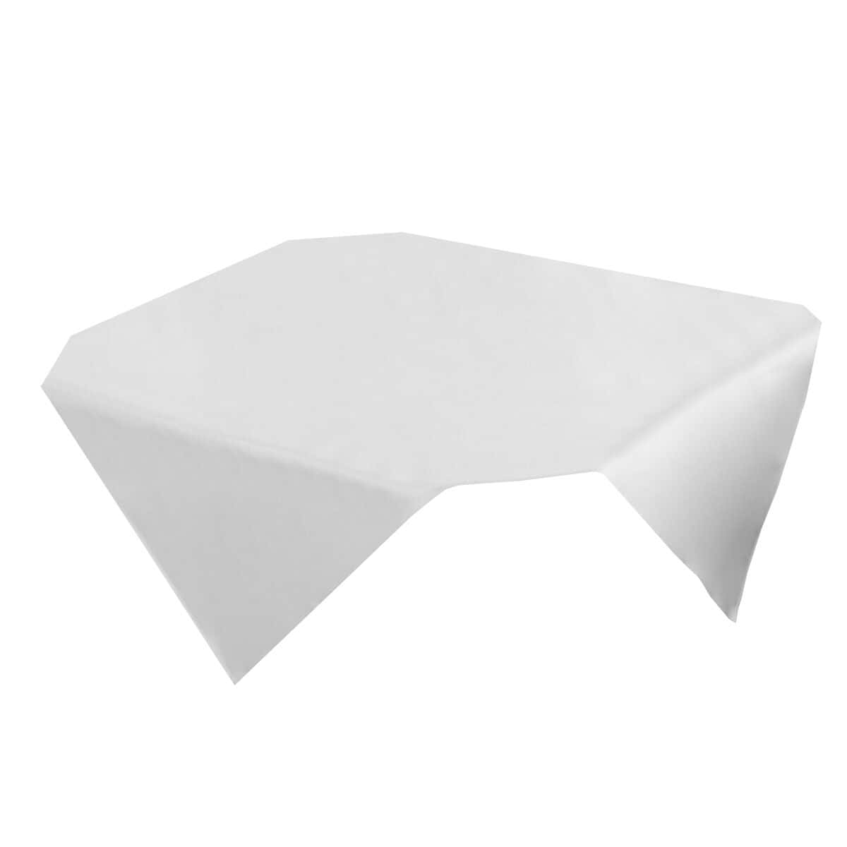 (30 Stück) Damast Tischdecke Porto - glatt Satin - 130 x 130 cm - Weiß