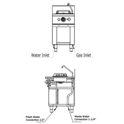 Gas Wok-Herd - 15 kW - 1 Kochstelle - inkl. 1 Miniwassersäule