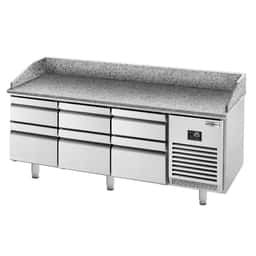 Pizza preparation table  Premium PLUS- 1980x700mm - with 6 drawers