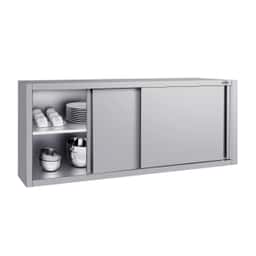 Edelstahl Wandhängeschrank ECO - 1800x400mm - mit Schiebetür - 650mm hoch