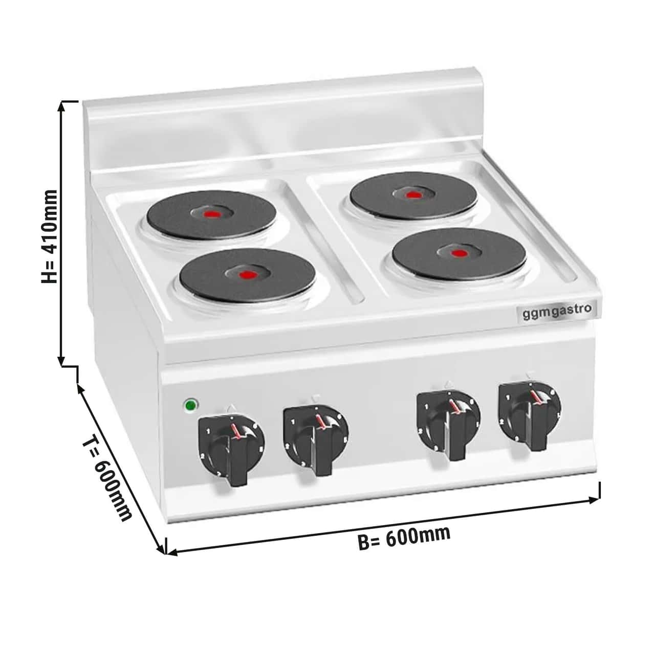 Elektroherd - 8 kW - 4 Platten Rund