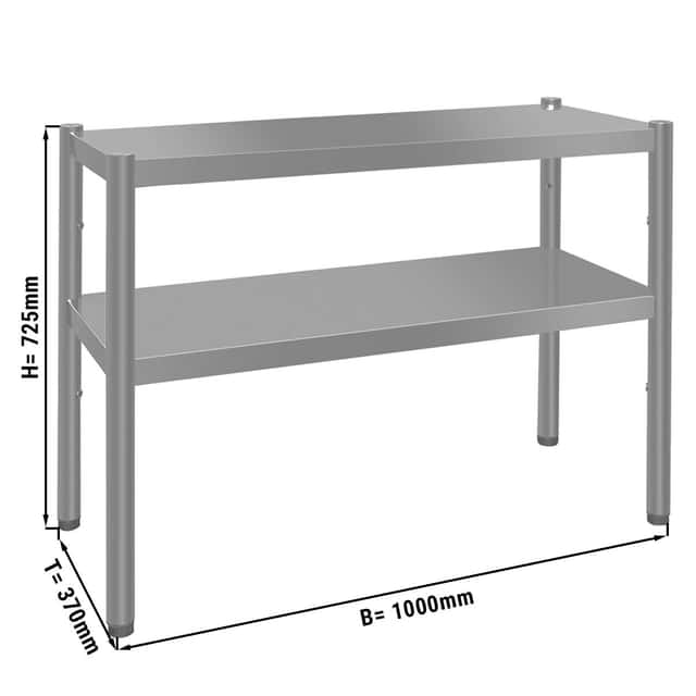 Aufsatzbord ECO - 1000x370mm - mit 2 Etagen - 0,7 m hoch