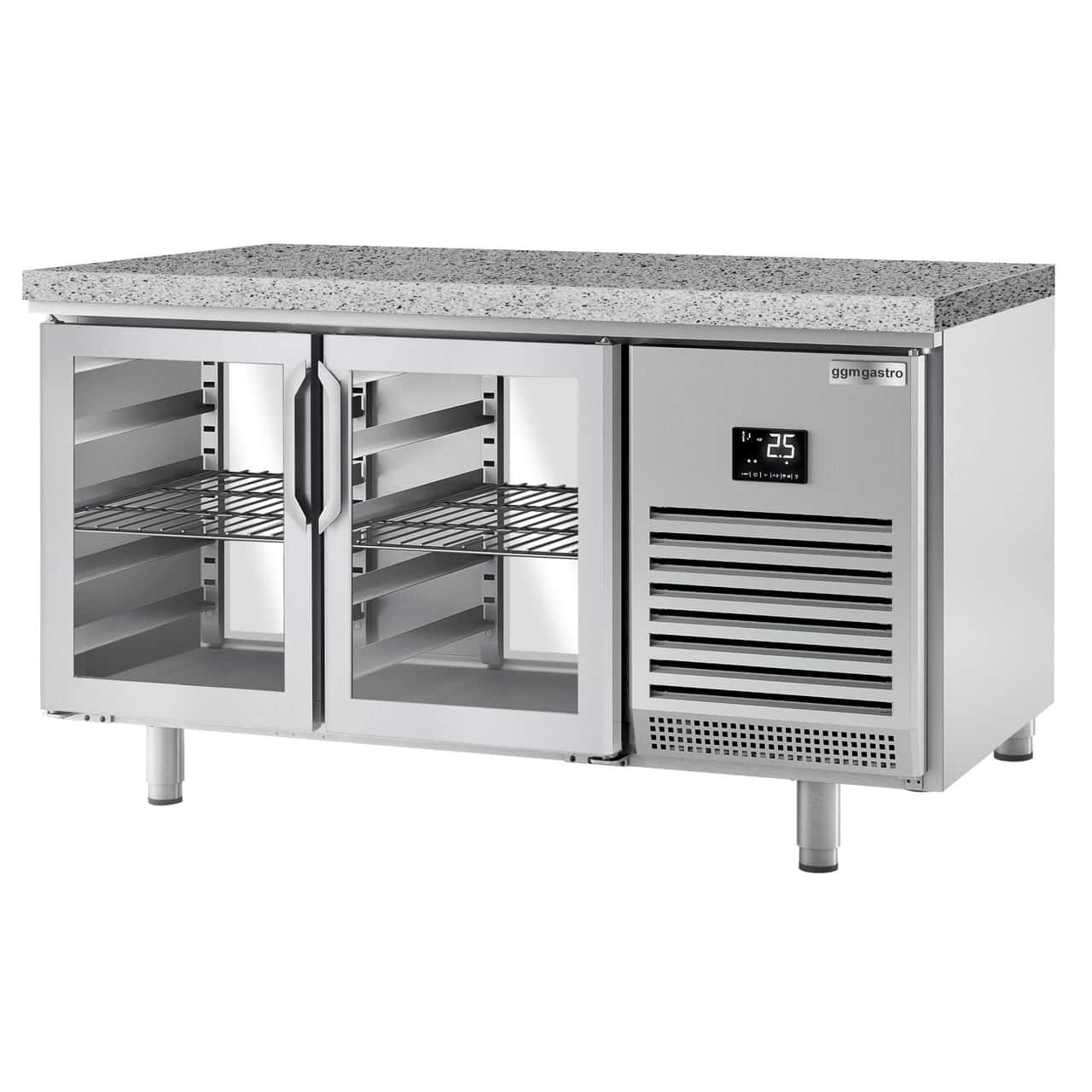 Bäckereikühltisch Premium PLUS - 1618x800mm - mit Durchreiche & Granitarbeitsplatte