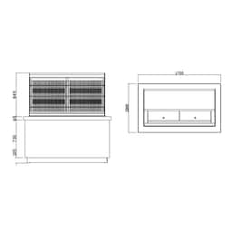 Kühlvitrine PRAG - 1700mm - 4 Ablagen - inkl. Nachtvorhang