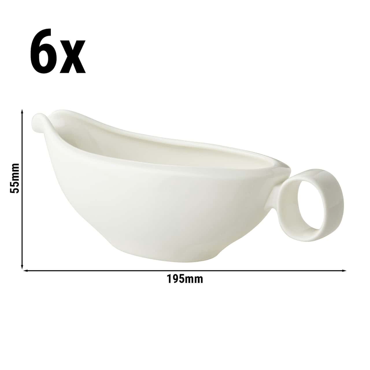 (6 Kusů) LUX - Omáčník Maastricht - 250ml - 195x85mm - slonovina