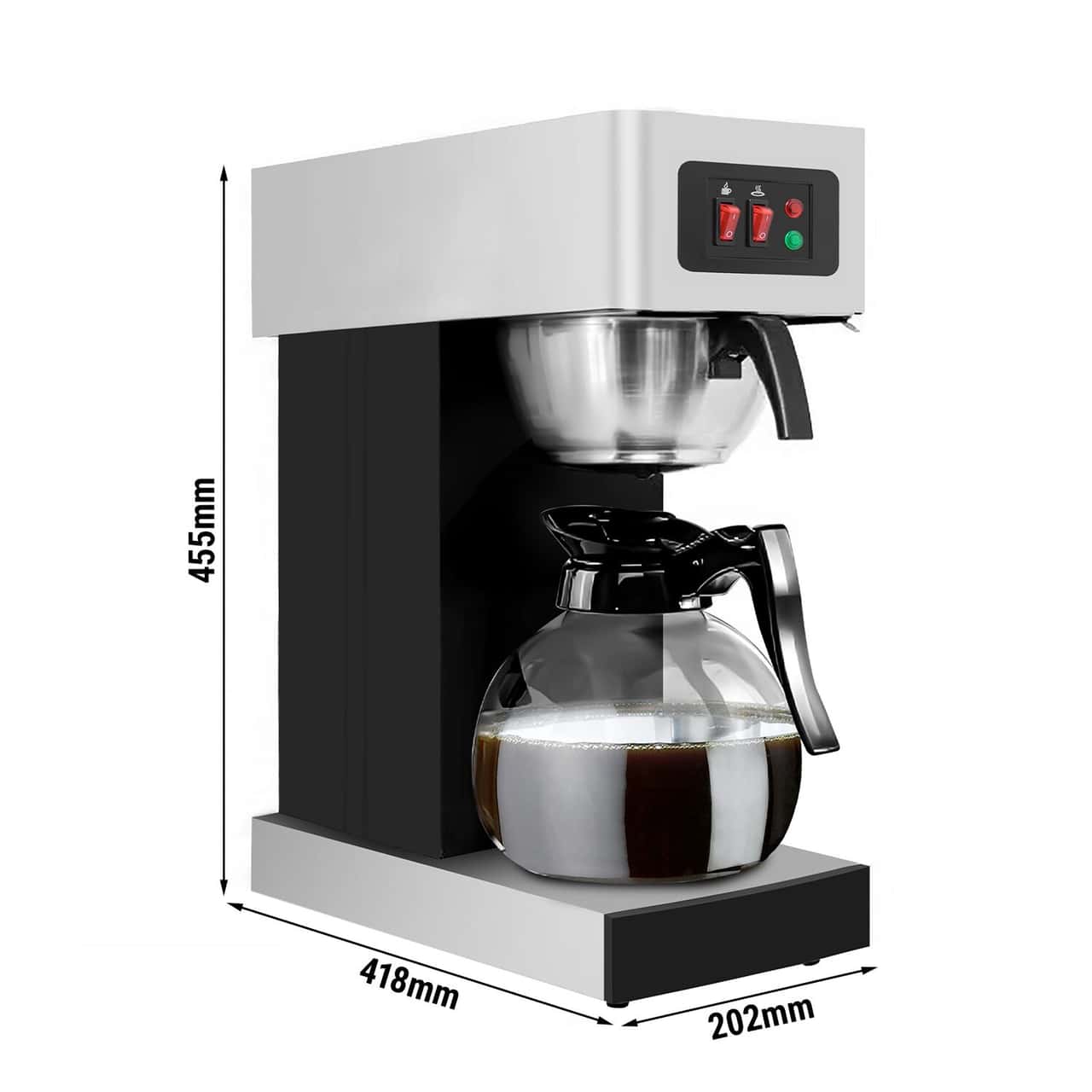 Filterkaffeemaschine - 1,8 Liter - 2 kW - mit 2 Warmhalteplatten - inkl. 2 Glaskannen