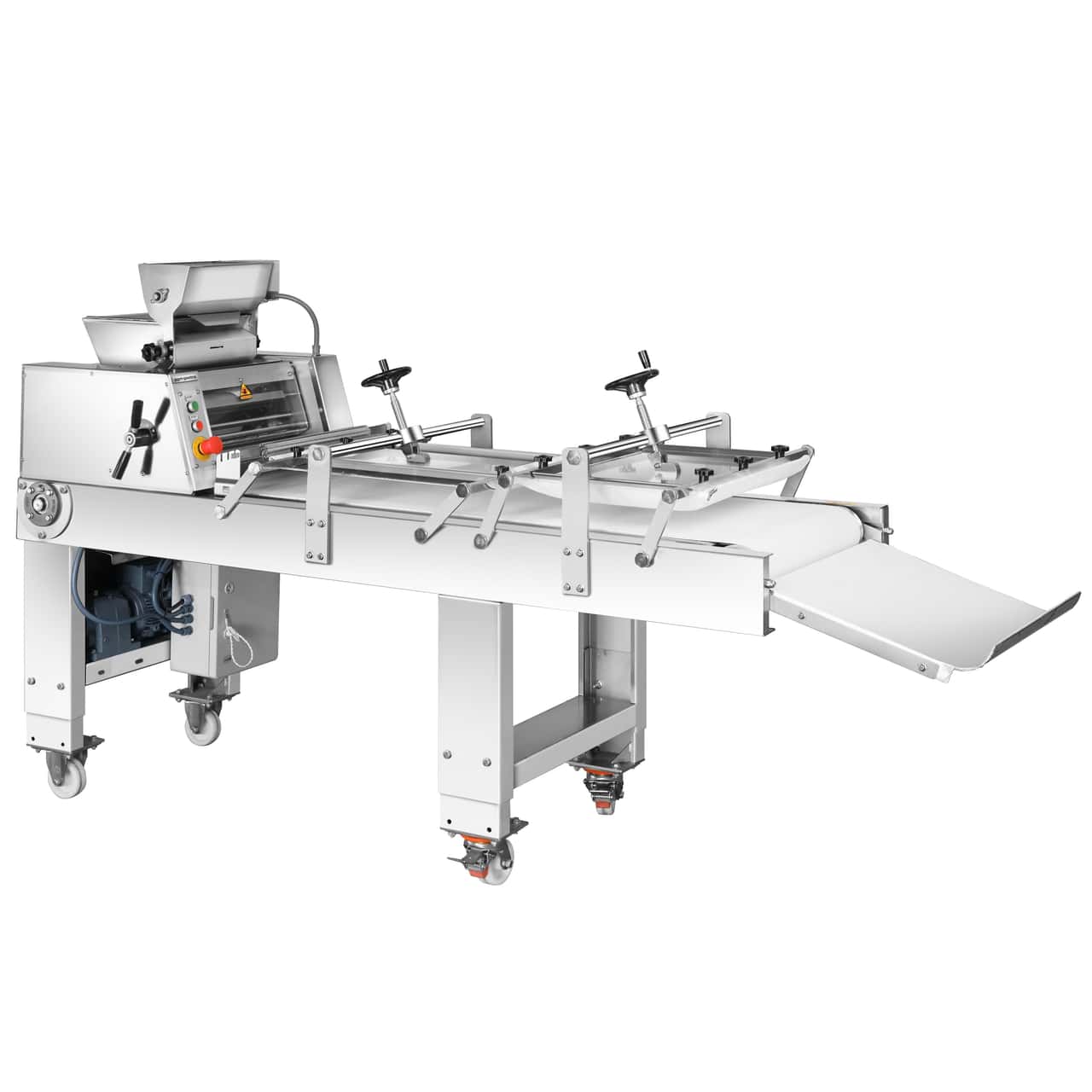 Bäckerei-Teigausrollmaschine - für Pizza- & Brotteig - 2 Zylinder - 550 Watt - bis zu 2500 Stk/h