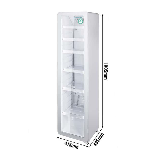 GASTRO-COOL | Glastürkühlschrank - 220 Liter - schmal - 1 Glastür - Weiß