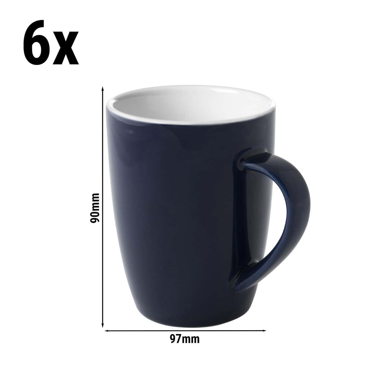 (6 Stück) COLORS - Kaffeetasse - 180ml - Blau