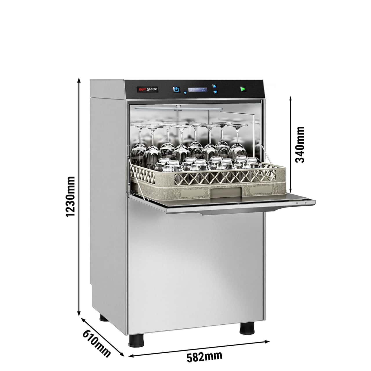 Doppelwandige Geschirrspülmaschine - Digital - 3,9 kW - mit Reinigerpumpe