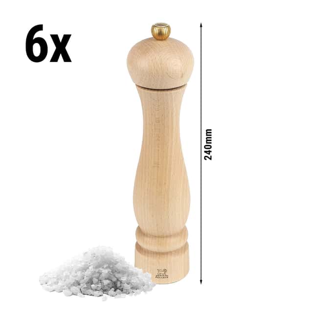 (6 Stück) PEUGEOT | CLERMONT - Salzmühle - Holz Natur - 240mm