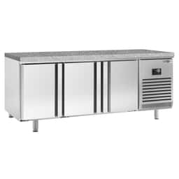 Bäckereitiefkühltisch Premium PLUS - 2185x800mm - mit 3 Türen & Granitarbeitsplatte