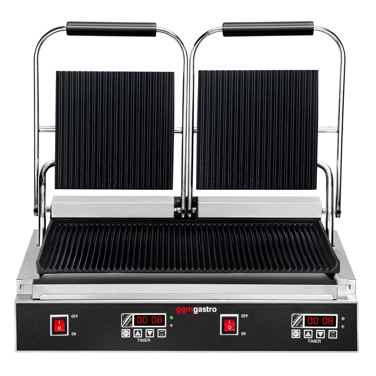 Kontaktgrill - 3,6 kW - Digital - oben & unten Gerillt - Grillfläche: 480x230mm