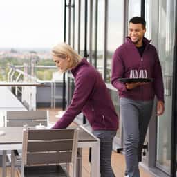 KARLOWSKY | Herren Workwear Fleecejacke Warm-Up - Aubergine - Größe: 3XL