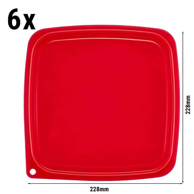 (6 Stück) CAMBRO | CAMSQUARES® -  Deckel für FreshPro - für 5,7 Liter & 7,6 Liter - Rot