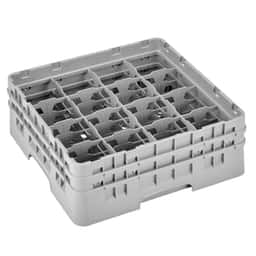 CAMBRO | CAMRACK® - Mycí koš na šálky 1/1 s 16 přihrádkami - 500x500mm - šedý