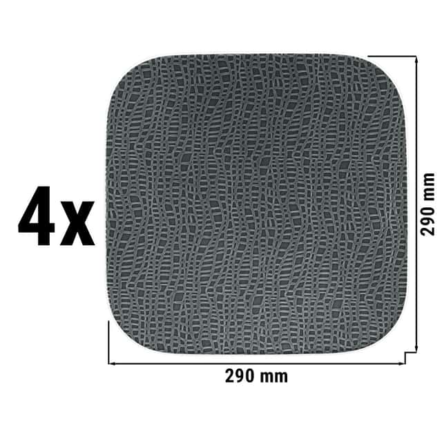 (4 pieces) Seltmann Weiden - Coup plate flat angular - 290x290mm