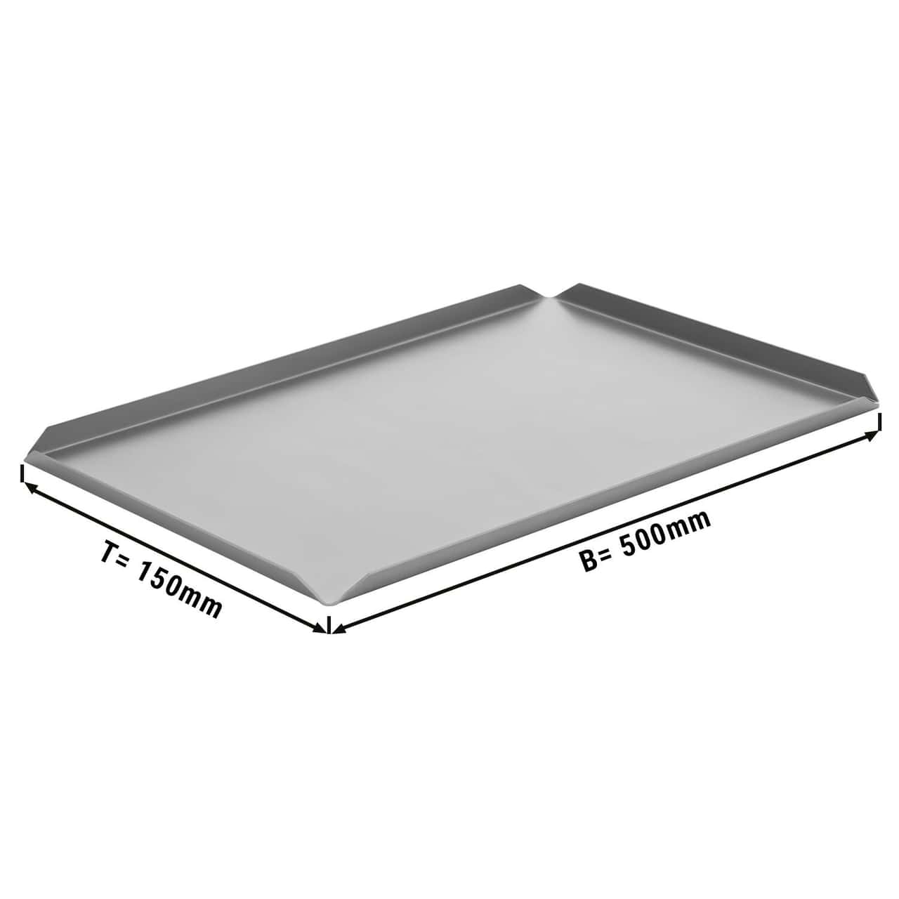 (5 Stück) Konditorei- & Präsentationsplatte aus Aluminium - 500x150x10mm - Silber