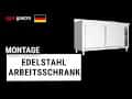 Edelstahl Arbeitsschrank PREMIUM - 1400x600mm - mit 3 Schubladen links & Aufkantung