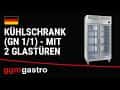 Kühlschrank Edelstahl PREMIUM PLUS - GN 1/1 - 745 Liter - mit 2 Glastüren