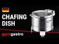 Edelstahl Chafing Dish - 8,9 Liter - Rund - mit Soft-Close-Glasdeckel