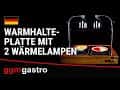 Warmhalteplatte mit 2 Wärmelampen - Holzoptik