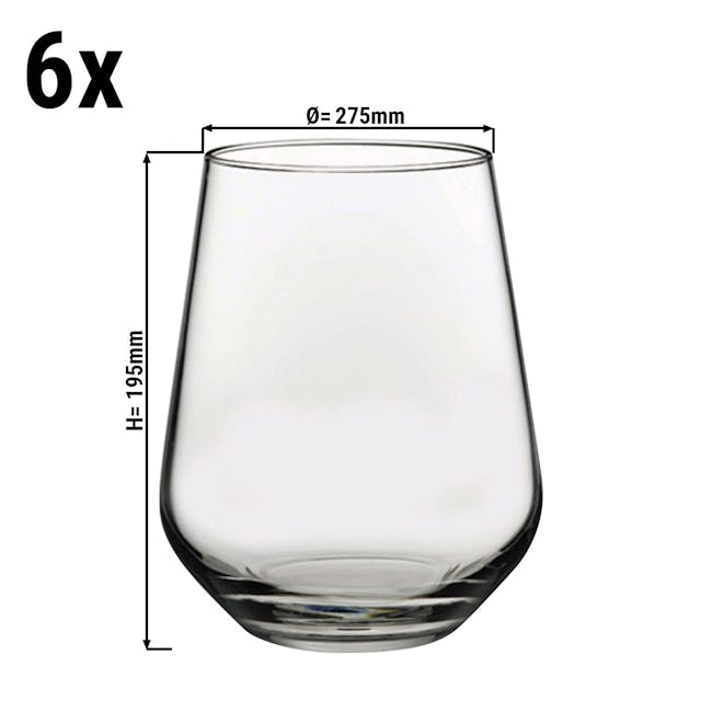 (6 Kusů) Univerzální sklenice - ALLEGRA - 425 ml - transparentní