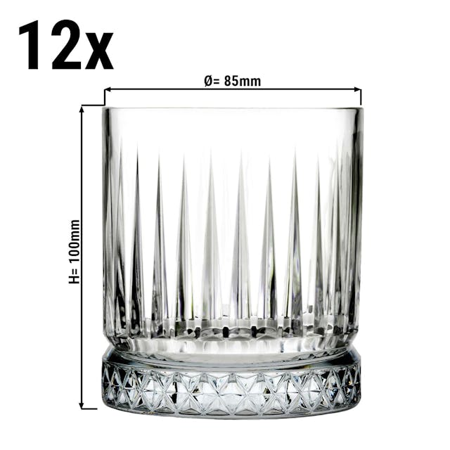 (12 Kusů) Univerzální sklenice - ELYSIA - 355 ml - transparentní