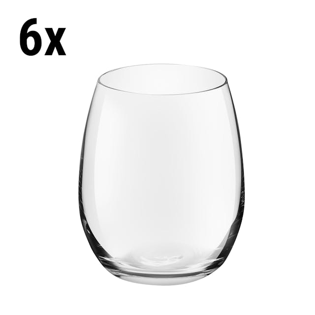 (6 Kusů) Univerzální sklenice na pití - VENICE - 390 ml - transparentní