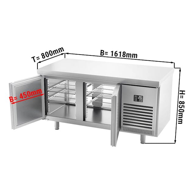 Pekárenský chladicí stůl (EN) - s dveřmi na obou stranách
