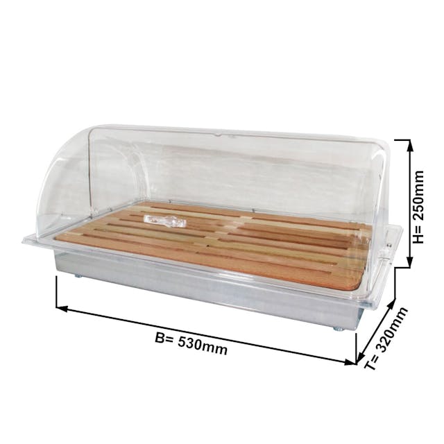 Bread box with roll lid