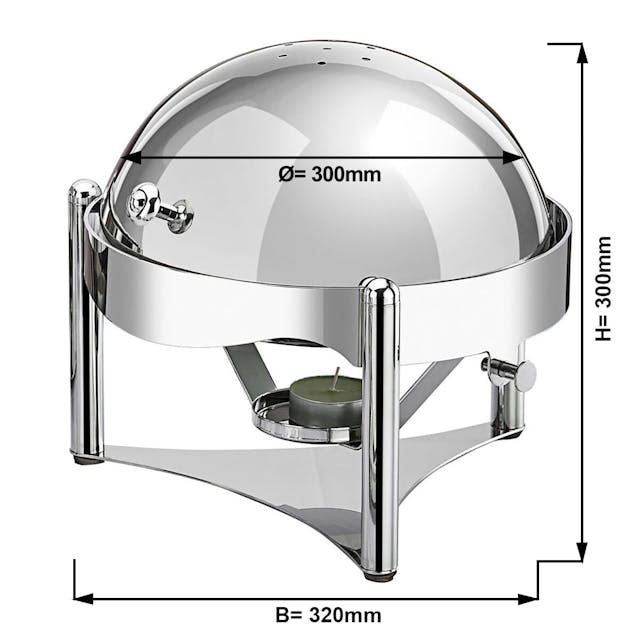 Chafing Dish - Round - with rolling lid	