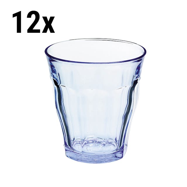 (12 Kusů) Duralex univerzální sklenice na pití - ISTANBUL - 310 ml - modrá-transparentní