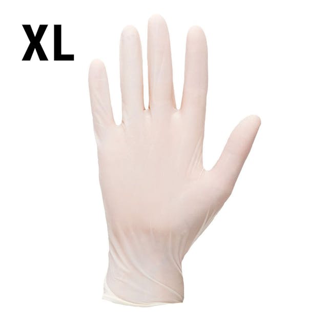 (100 pcs) Latex Disposable Gloves - White - Size: XL