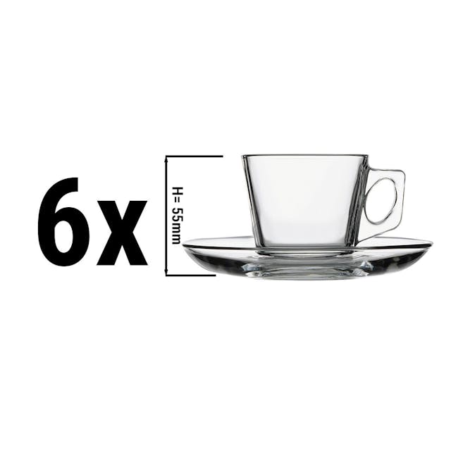 (6 Kusů) Šálek na espresso & podšálek - AQUA 80 ml 