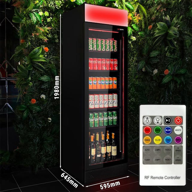 Lednice na nápoje - 345L - s barevným RGB LED osvětlením
