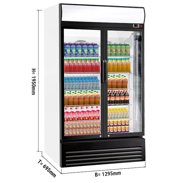Lednice na nápoje - 880L - se 2 skleněnými dveřmi