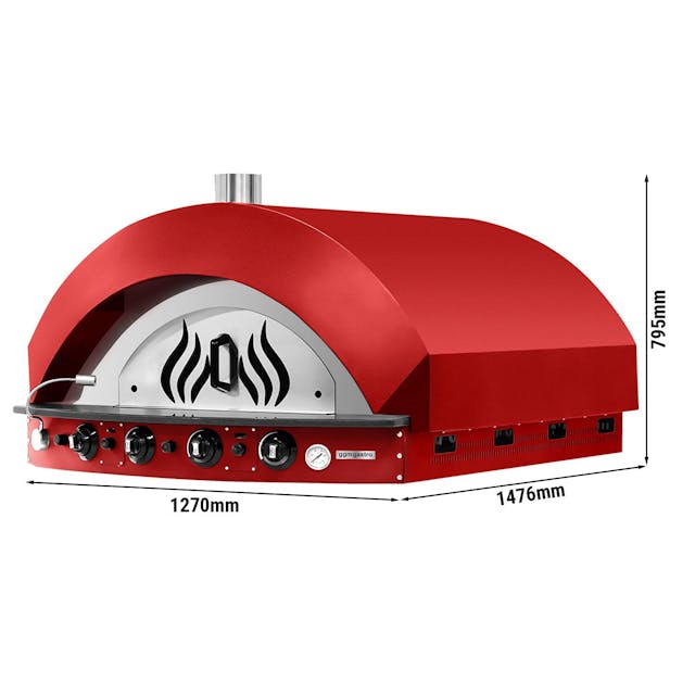 Gas pizza oven - Red - 9x 25cm - Manual