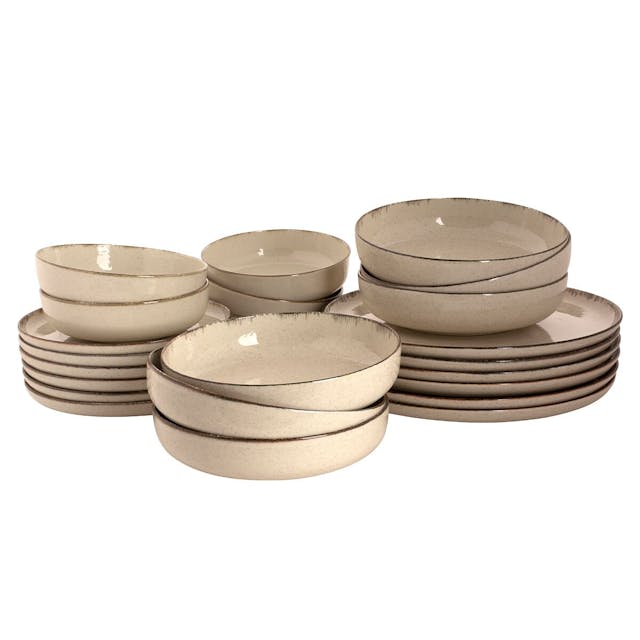 (24-piece) Antigo Tableware Set - Cream	