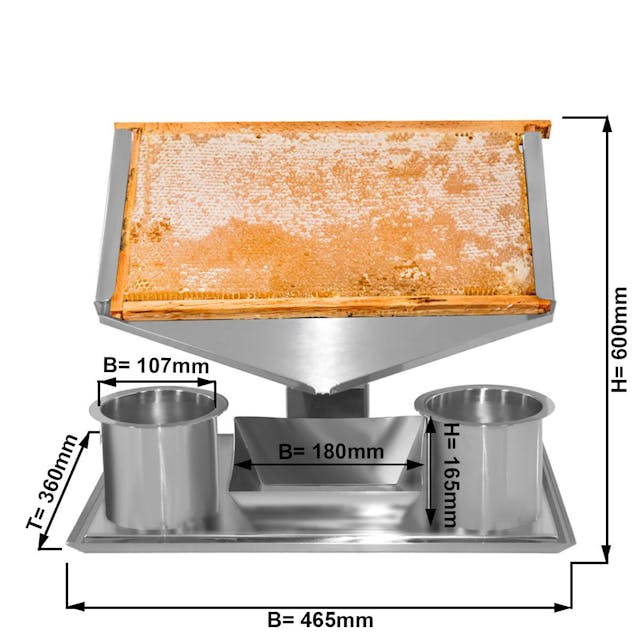 Honey dispenser with comb holder Chrome