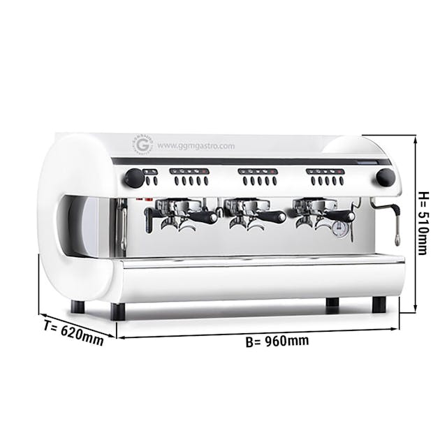 Portafilter / kávovar na espresso - 3 páky - bílý