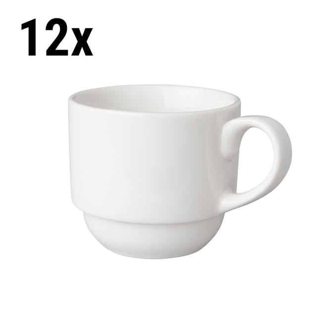 (12 pieces) BUDGETLINE - Coffee cup Mammoet - 20 cl - White