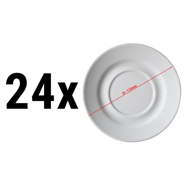 (24 Kusů) PERA bílá - Kávový podšálek - Ø 11 cm 