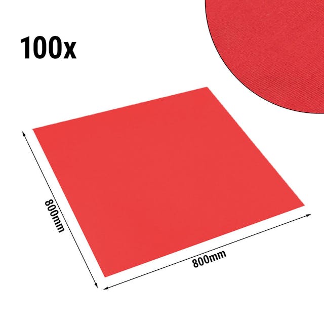 (100 Kusů) Damast ubrus Vienna - 80 x 80 cm - ohnivě červený