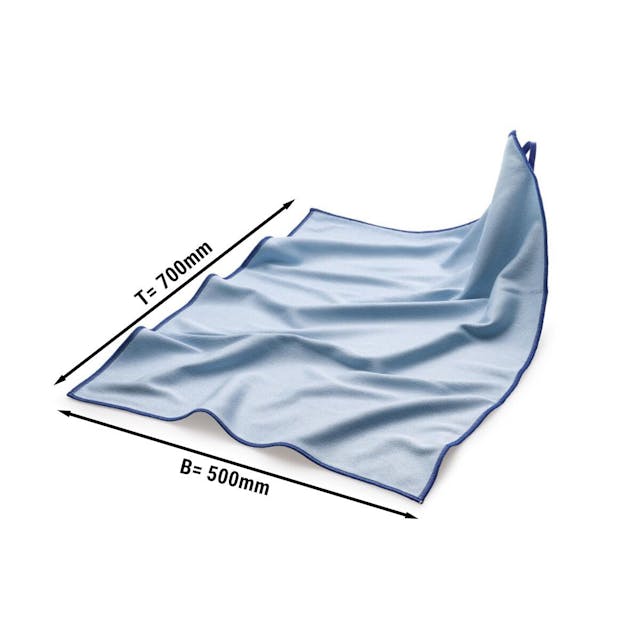 (10 Kusů) Hadřík z mikrovlákna na leštění / utěrka na nádobí modrý - 50 x 70 cm