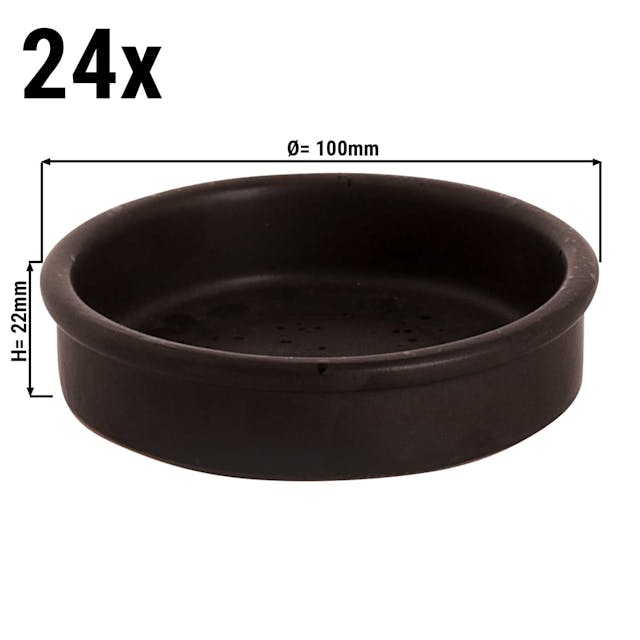 (24 Kusů) MOON - miska do trouby - 10 x 2,2 cm - černá