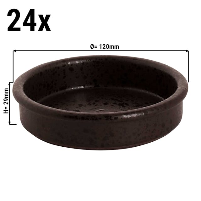 (24 Kusů) MOON - miska do trouby - 12 x 2,9 cm - černá