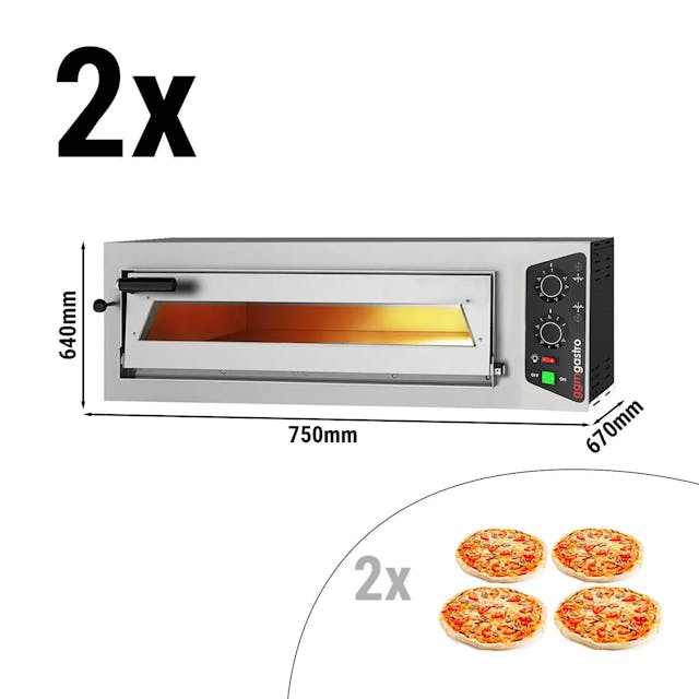 (2 pieces) Electric pizza oven - 4+4x 25cm - Manual