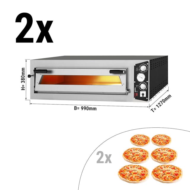 (2 pieces) Electrıc Pizza oven 6+6x 35 cm - Deep